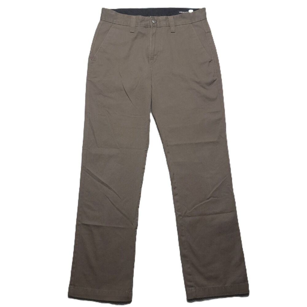 Volcom True To This Mens 28 Pants Chino Khaki Brown Skater Surfer